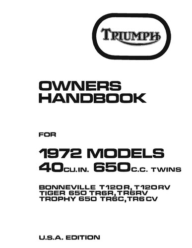 Triumph owners manual book - owners,