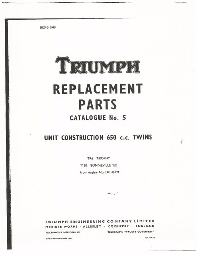 Triumph parts manual book 1967 - book,