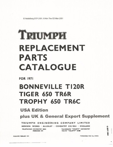 Triumph parts manual book - triumph,