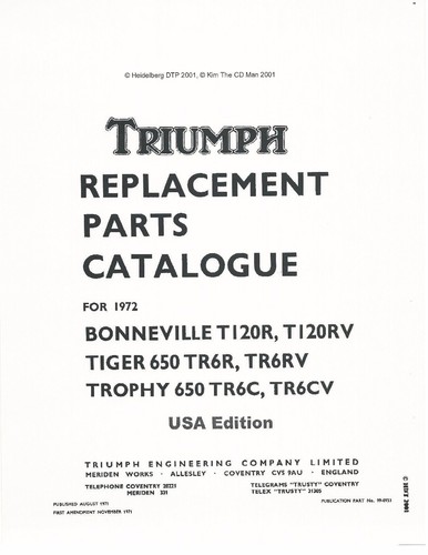 Triumph parts manual book 1972 - triumph,